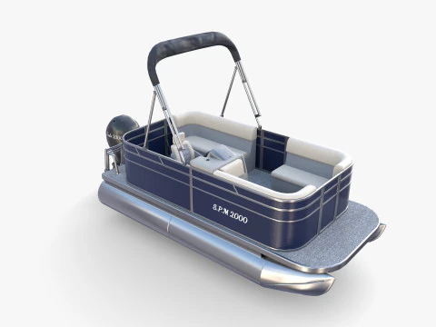Pontoon Boat v1 3D Model