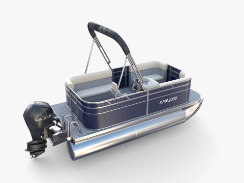 Pontoon Boat v1 3D Model