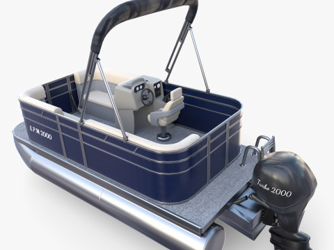Pontoon Boat v1 3D Модель