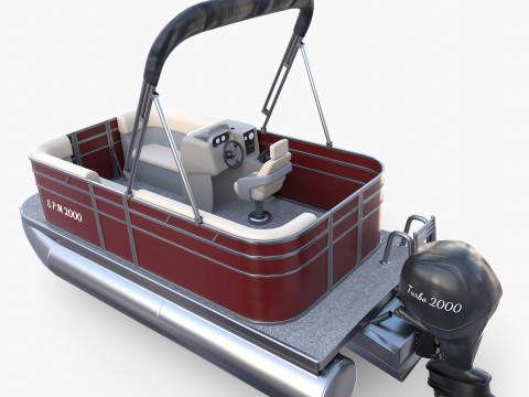 Pontoon Boat v2 3D Модель