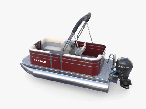 Pontoon Boat v2 3D Model