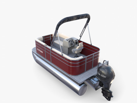 Pontoon Boat v2 3D Model