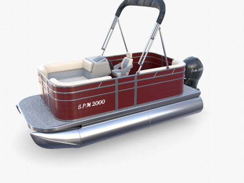 Pontoon Boat v2 3D Model
