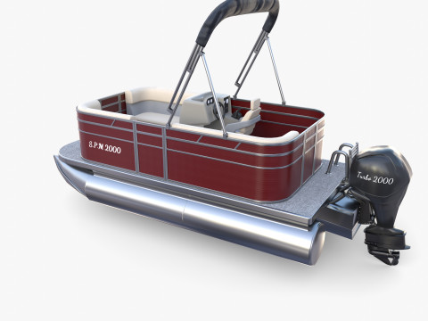 Pontoon Boat v2 3D Model