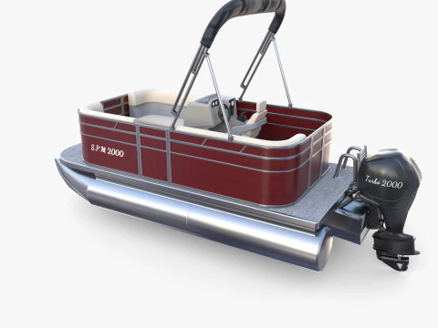 Pontoon Boat v2 3D Model