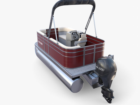 Pontoon Boat v2 3D Model
