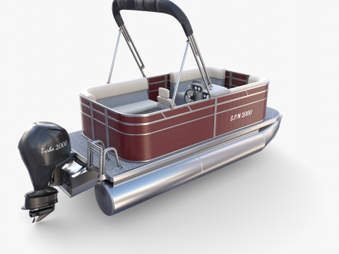 Pontoon Boat v2 3D Model