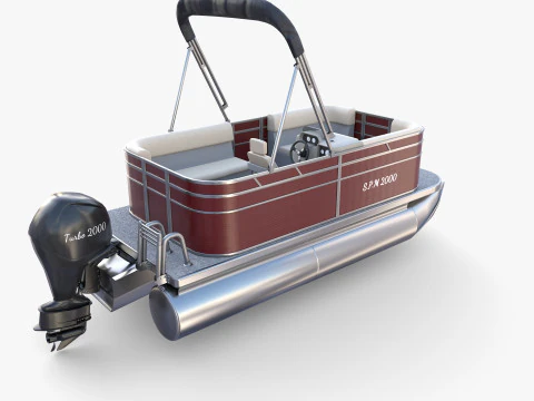Pontoon Boat v2 3D Model