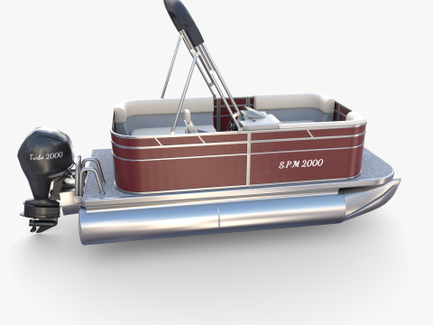 Pontoon Boat v2 3D Model
