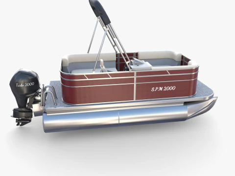 Pontoon Boat v2 3D Model