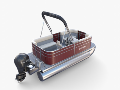 Pontoon Boat v2 3D Model