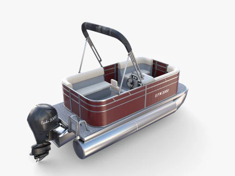 Pontoon Boat v2 3D Model