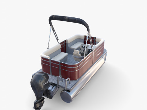 Pontoon Boat v2 3D Model