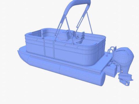 Pontoon Boat v2 3D Model