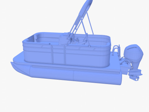 Pontoon Boat v2 3D Model