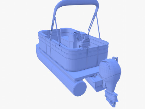 Pontoon Boat v2 3D Model