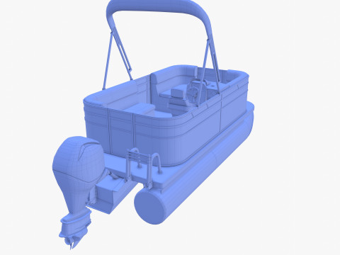 Pontoon Boat v2 3D Model