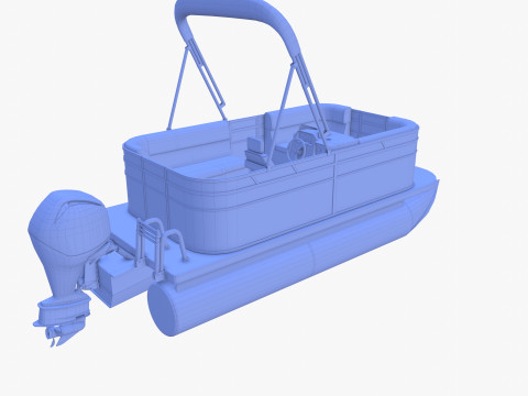 Pontoon Boat v2 3D Model