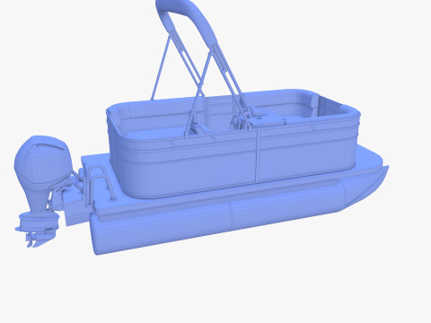 Pontoon Boat v2 3D Model