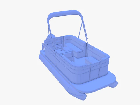 Pontoon Boat v2 3D Model