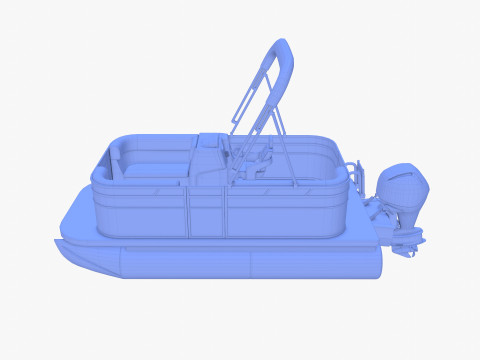 Pontoon Boat v2 3D Model
