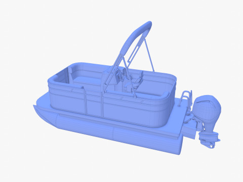 Pontoon Boat v2 3D Model