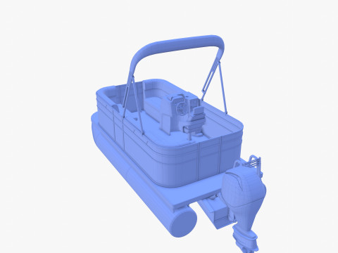 Pontoon Boat v2 3D Model