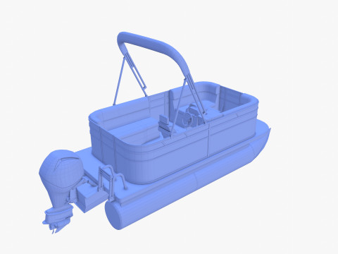 Pontoon Boat v2 3D Model