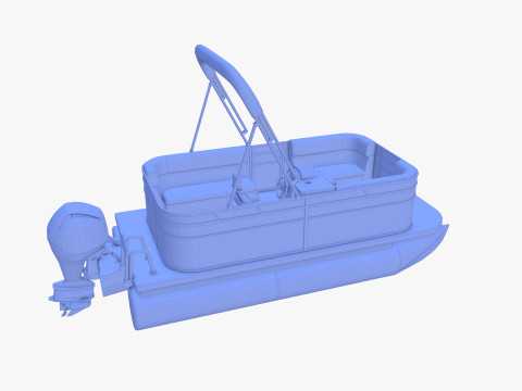 Pontoon Boat v2 3D Model