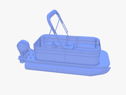 Pontoon Boat v2 3D Model