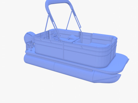 Pontoon Boat v2 3D Model