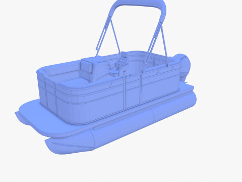 Pontoon Boat v2 3D Model
