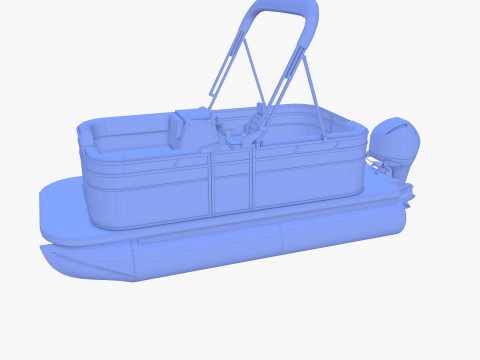 Pontoon Boat v2 3D Model