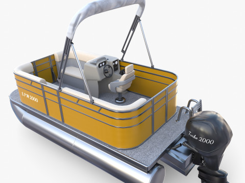 Pontoon Boat v2 3D Модель
