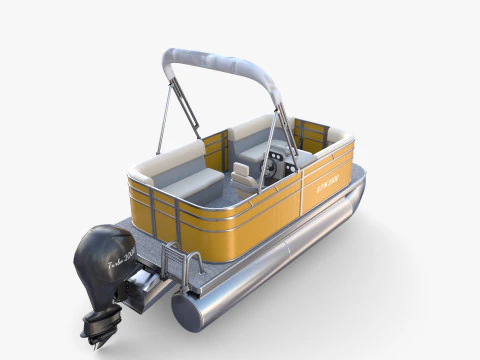 Pontoon Boat v2 3D Model