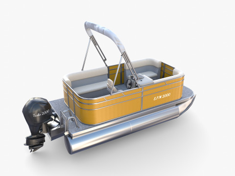 Pontoon Boat v2 Modelo 3D