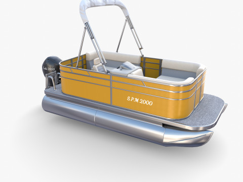 Pontoon Boat v2 Modelo 3D