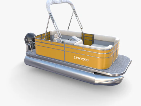 Pontoon Boat v2 3D Model