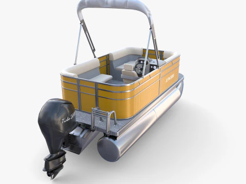 Pontoon Boat v2 3D Model