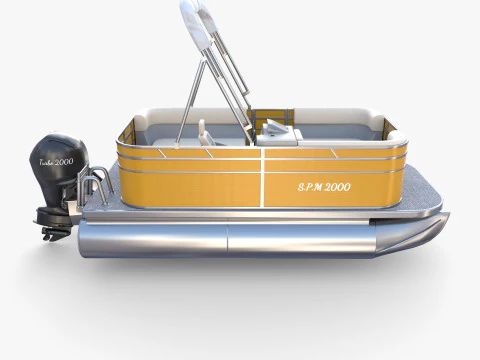Pontoon Boat v2 3D Model