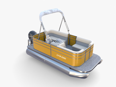 Pontoon Boat v2 Modelo 3D