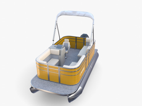Pontoon Boat v2 Modelo 3D