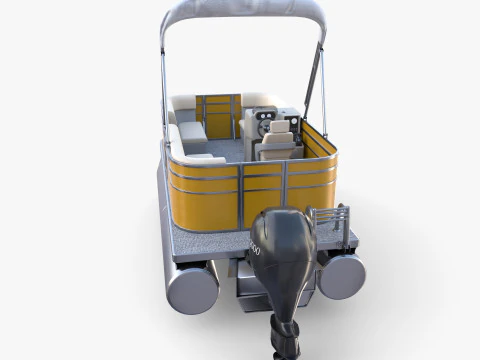 Pontoon Boat v2 3D Model