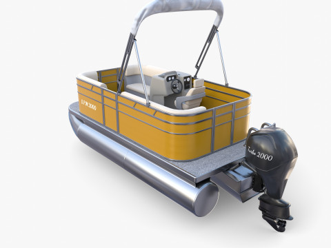 Pontoon Boat v2 Modelo 3D