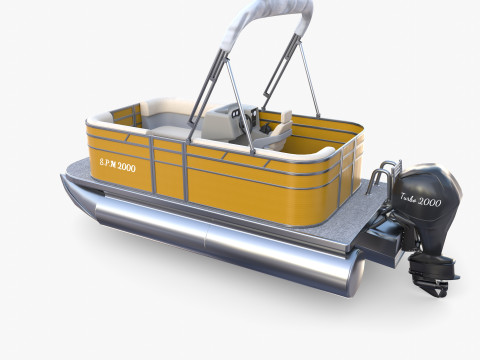 Pontoon Boat v2 Modelo 3D