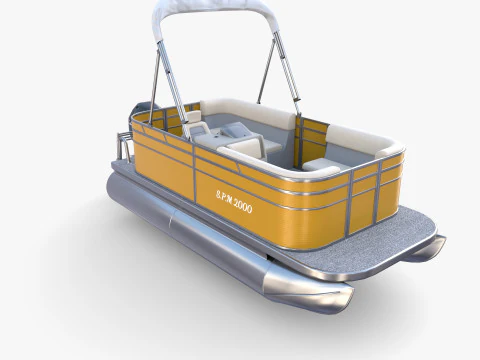 Pontoon Boat v2 3D Model