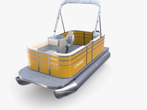 Pontoon Boat v2 3D Model