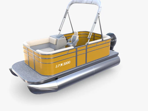 Pontoon Boat v2 3D Model
