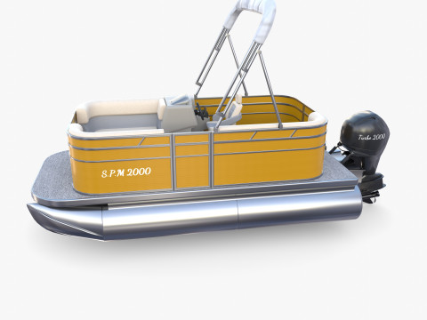 Pontoon Boat v2 Modelo 3D