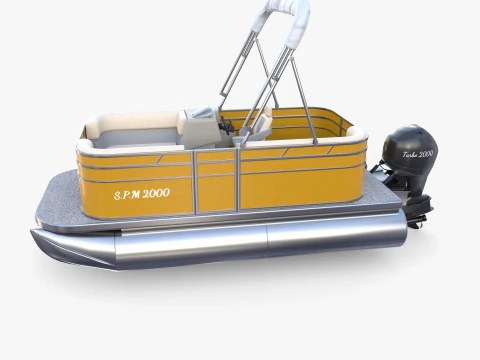 Pontoon Boat v2 3D Model